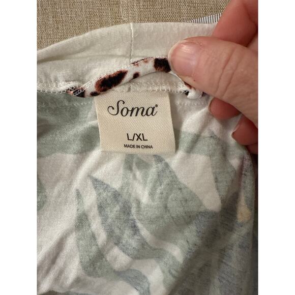 Soma Intimates Short Pipe Cool Nights Robe in Jungle Floral, L/XL - Picture 8 of 8